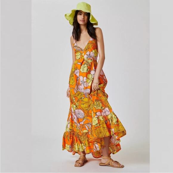 NWT Anthropologie Plenty Tracy Reese V-Neck Exploded Floral Maxi Dress Sz XL - Picture 1 of 9